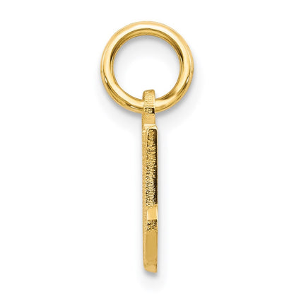 14k Yellow Gold Script Letter M Initial Charm Pendant