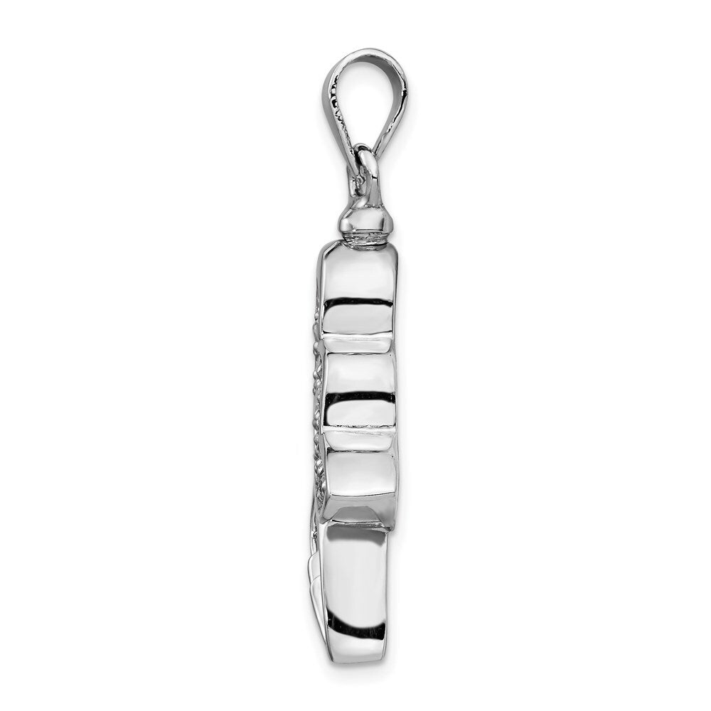 Sterling Silver Rhodium-plated Butterfly Cubic Zirconia Ash Holder Pendant