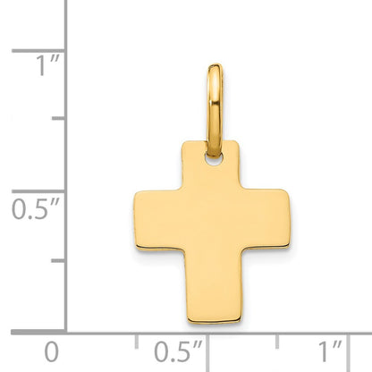 14k Yellow Gold Polished Cross Charm Pendant for Women