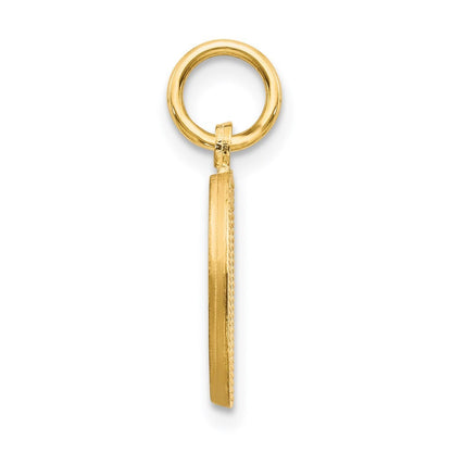 14k Yellow Gold Letter D Initial Charm