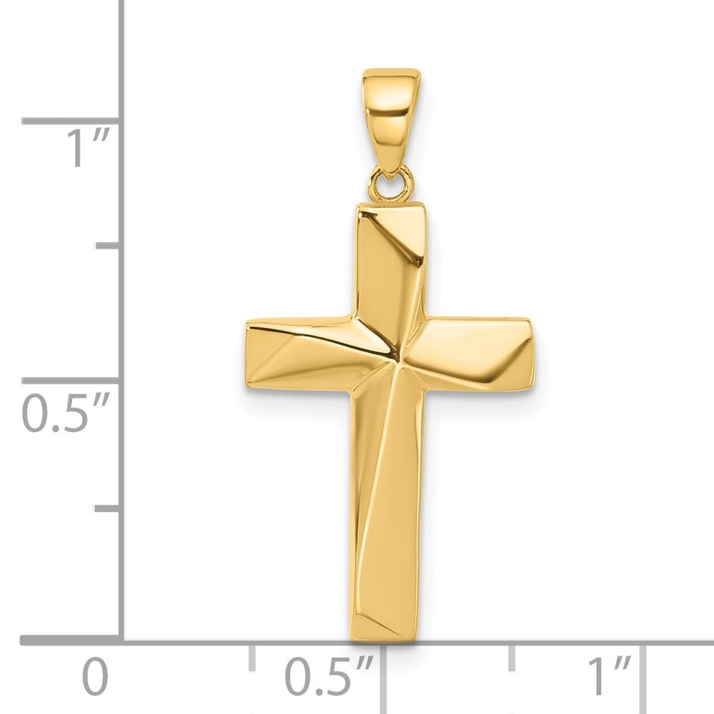 14k Yellow Gold Polished Cross Pendant