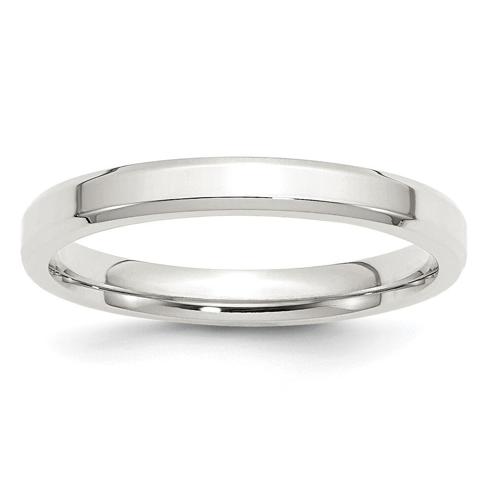 Sterling Silver 3mm Beveled Edge Size 10 Band Ring