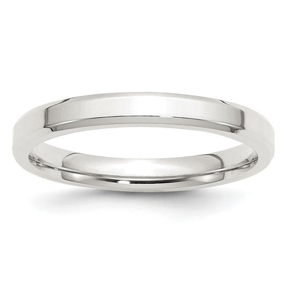 Sterling Silver 3mm Beveled Edge Size 10 Band Ring