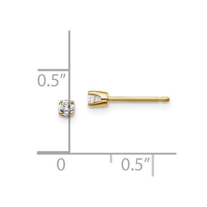 14k Yellow Gold .10ct. I2 K-L Diamond Push-on Stud Earrings Gift for Women
