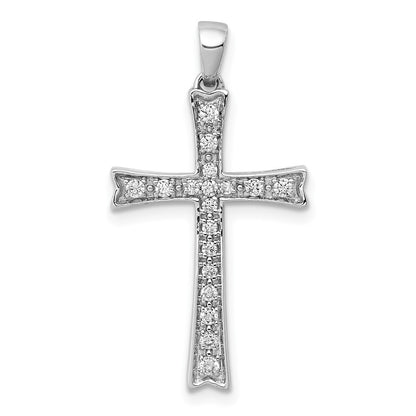 14k White Gold 1/5ct. Diamond Cross Pendant for Women
