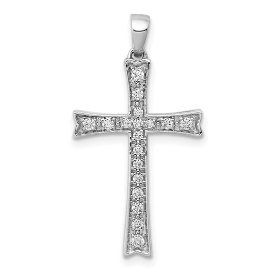 14k White Gold 1/5ct. Diamond Cross Pendant for Women