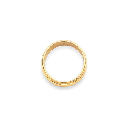 14k Yellow Gold  3mm Milgrain Half Round Wedding Band Ring Size 8.5