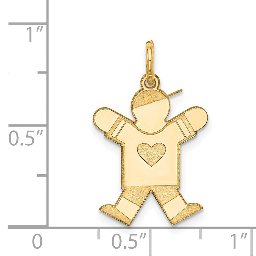 14k Yellow Gold Kid Charm Pendant for Women