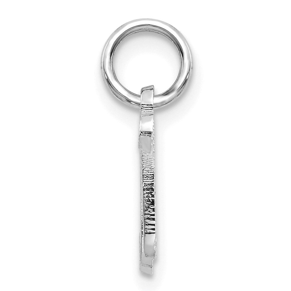 14k White Gold Casted Script Letter N Initial Charm Pendant
