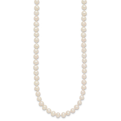 14k Yellow Gold 4-5mm White Freshwater Cultured Pearl 28 inch Necklace