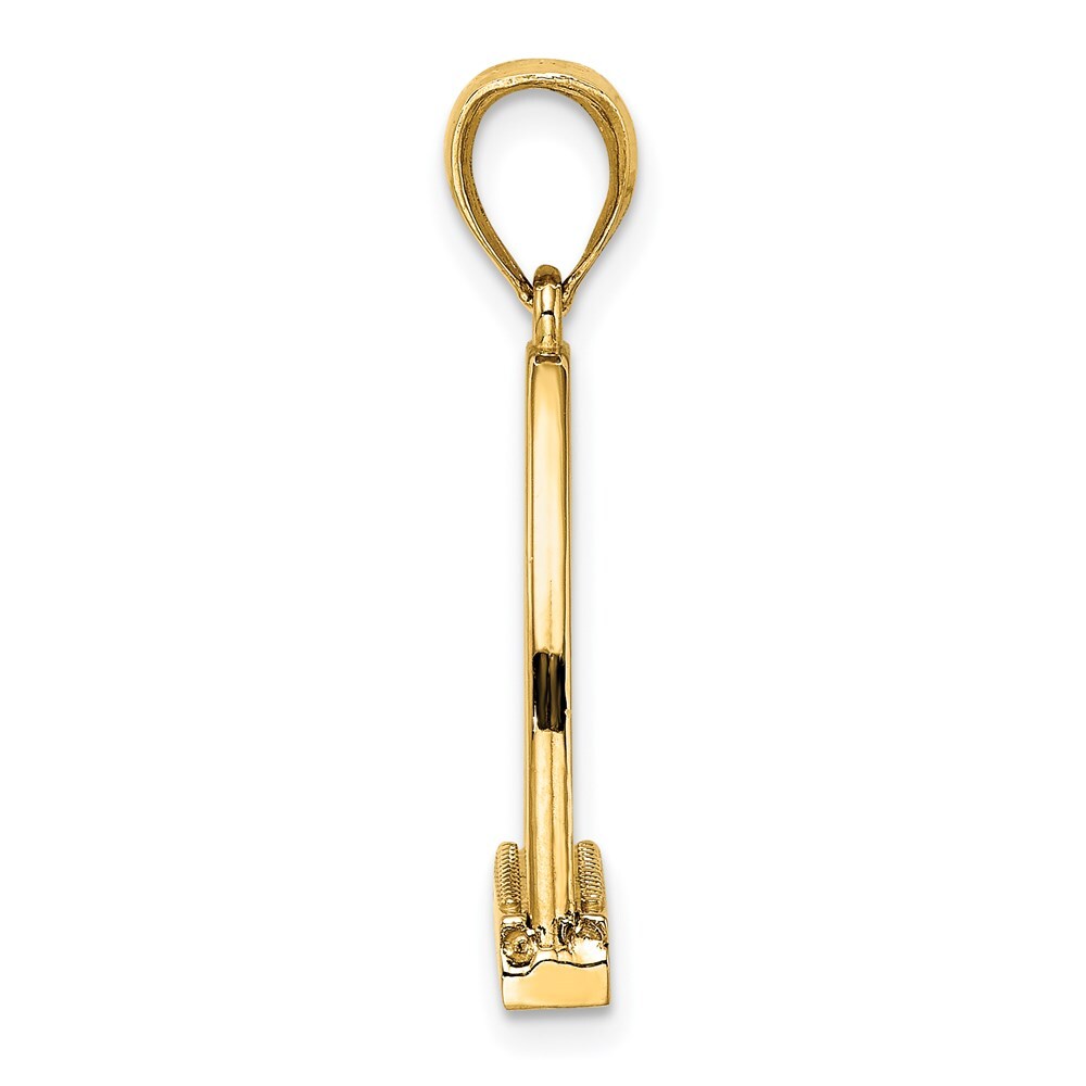 14k Yellow Gold 3-D and Polished Large Horse Stirrup Charm Pendant for Women