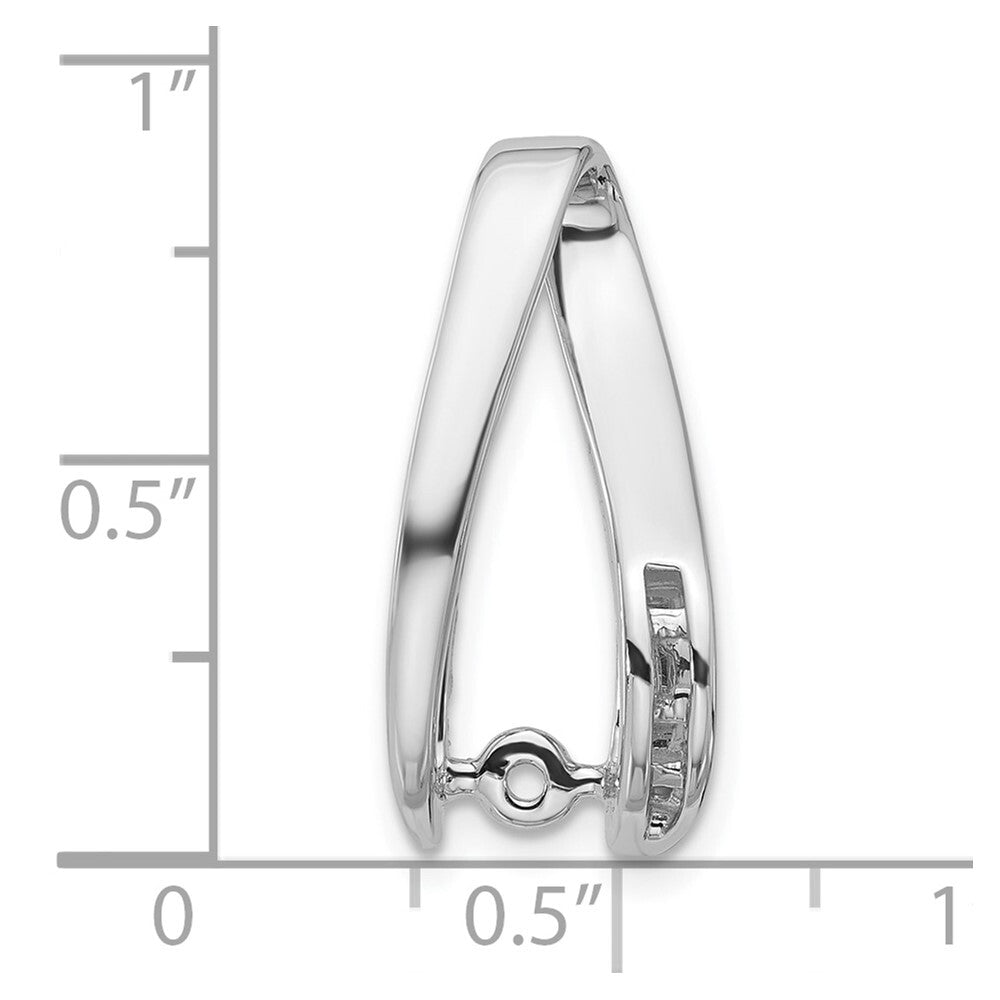 14k White Gold Peg Set Slide Pendant Mounting for Women