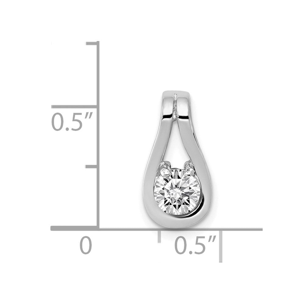14k White Gold Holds 4.7mm stone, Teardrop Shape Slide Pendant Mtg