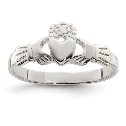 Sterling Silver Solid Claddagh Ring Size 7