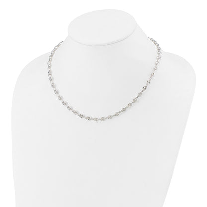 Sterling Silver Polished Fancy Link Necklace