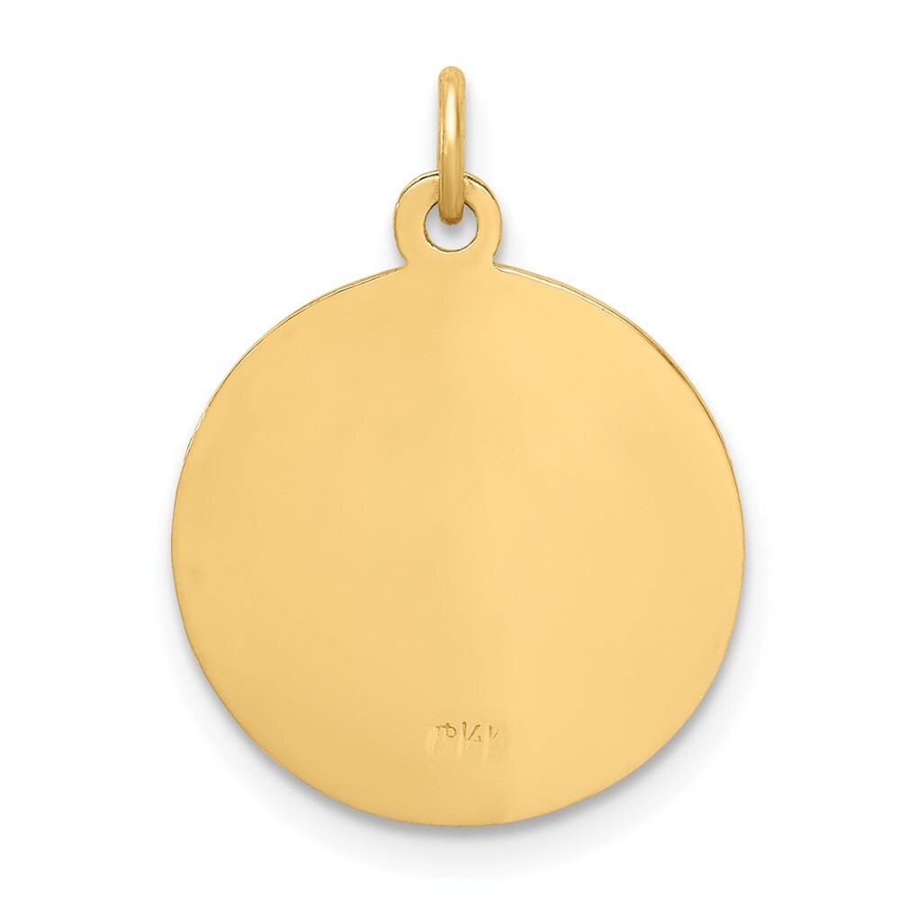 14k Yellow Gold Confirmation Medal Charm Pendant for Women