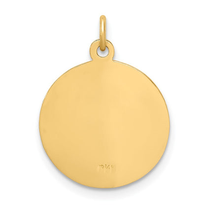 14k Yellow Gold Confirmation Medal Charm Pendant for Women