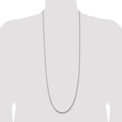 Sterling Silver 2.75mm Diamond-cut Rope Chain