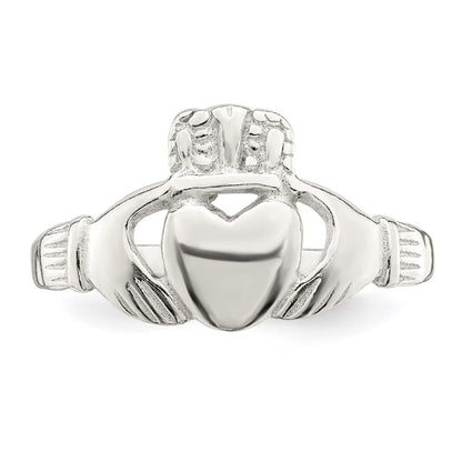 Sterling Silver Solid Claddagh Ring Size 7