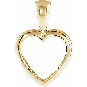 10K Yellow 15x10 mm Open Heart Pendant Gift for Women