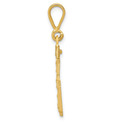 14k Yellow Gold Medium Diamond-cut Number 36 Charm Pendant