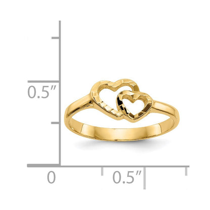 14K Yellow Gold Children's Heart Ring
