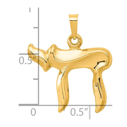 14k Yellow Gold Chai Pendant for Women