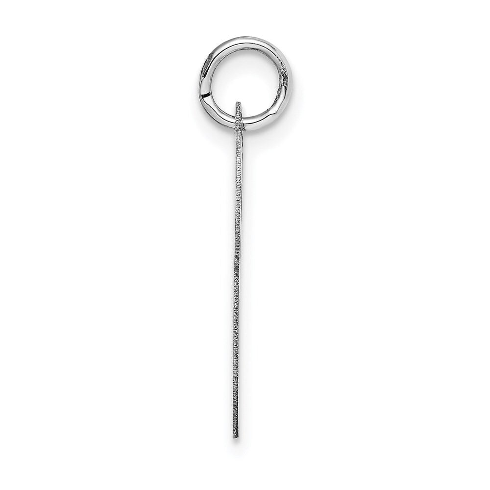 14k White Gold Large Fancy Script Letter P Initial Charm Pendant for Women