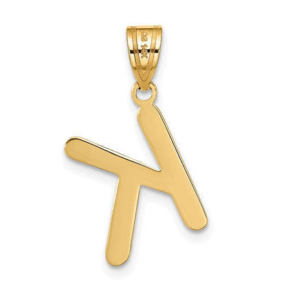 14k Yellow Gold Polished Bubble Letter K Initial Pendant for Women