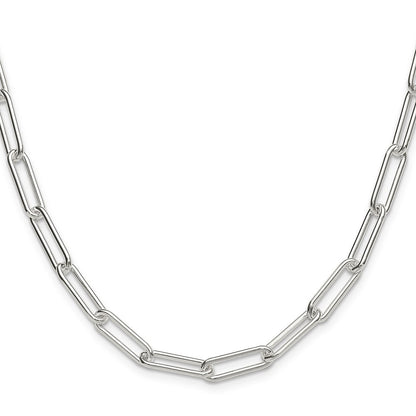 Sterling Silver Polished 5.5mm Paperclip Chain Necklace