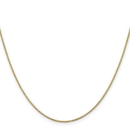 14k Yellow Gold 28 inch .9mm Box with Spring Ring Clasp Chain