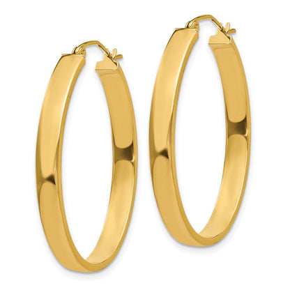 14k Yellow Gold Lightweight Oval Hoop Earrings