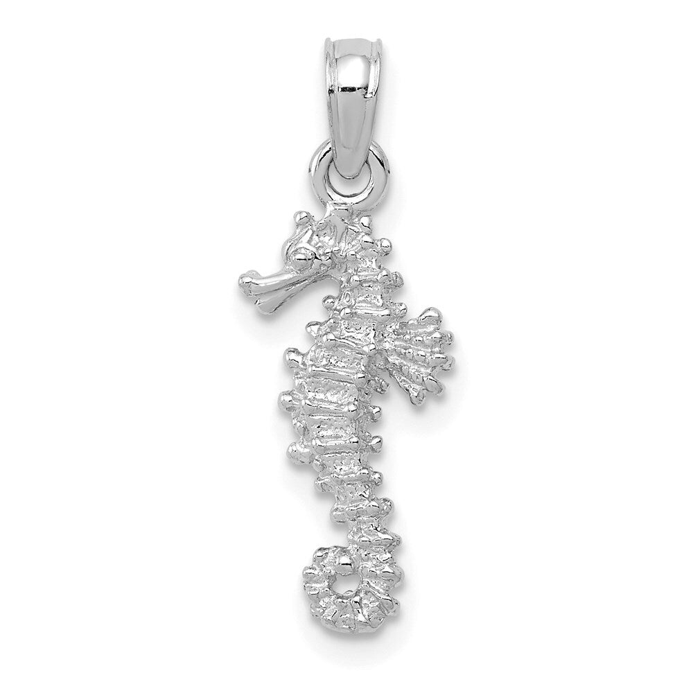 14k White Gold Sea Horse Pendant for Women