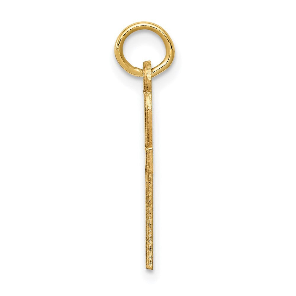 14k Yellow Gold Laser Designed Ankh Cross Charm Pendant for Women