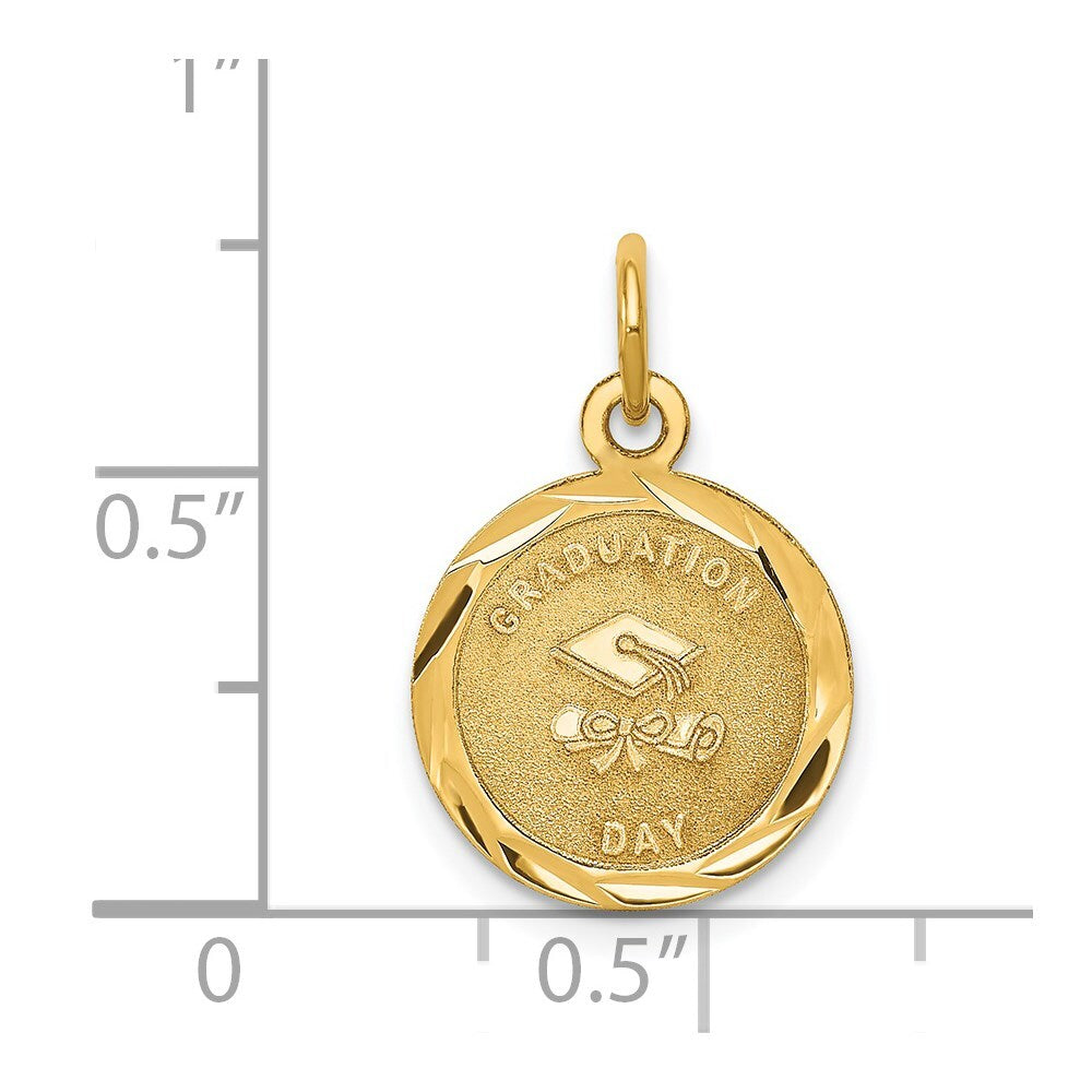 14k Yellow Gold GRADUATION DAY Charm Pendant for Women