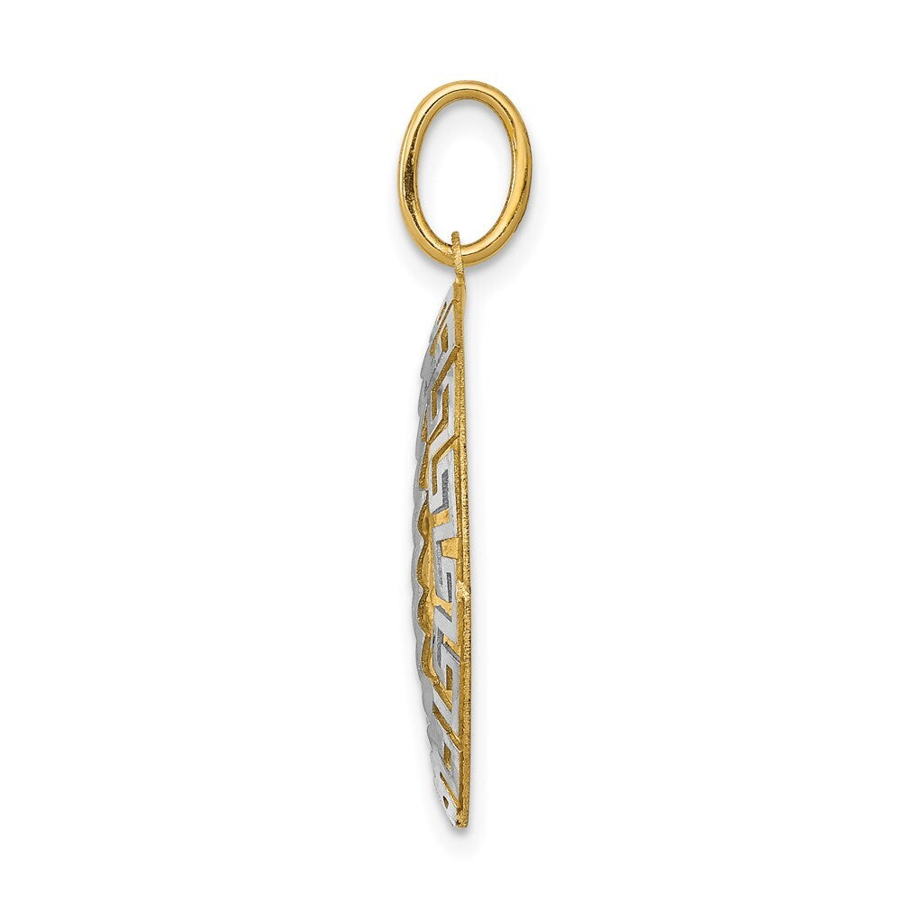 14k Two-tone Gold Our Lady Of Guadalupe Semi-solid Pendant for Women