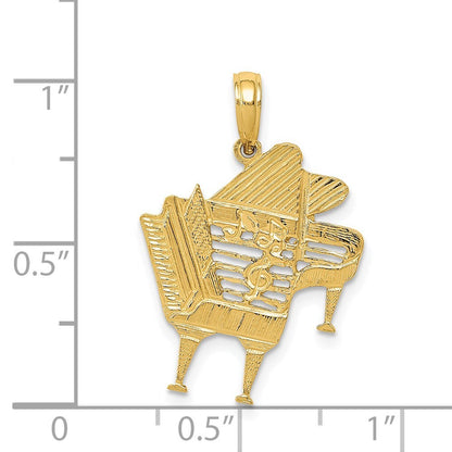 14k Yellow Gold Piano Pendant for Women