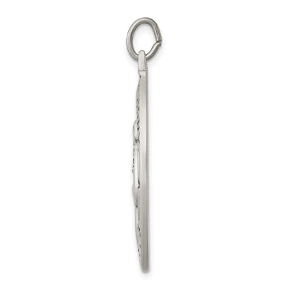 Sterling Silver Antiqued Saint Anthony Medal Pendant