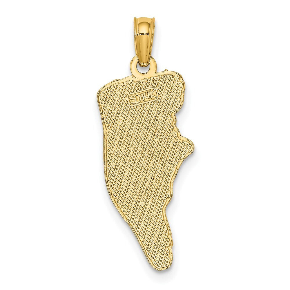 14k Yellow Gold HILTON HEAD Map Charm