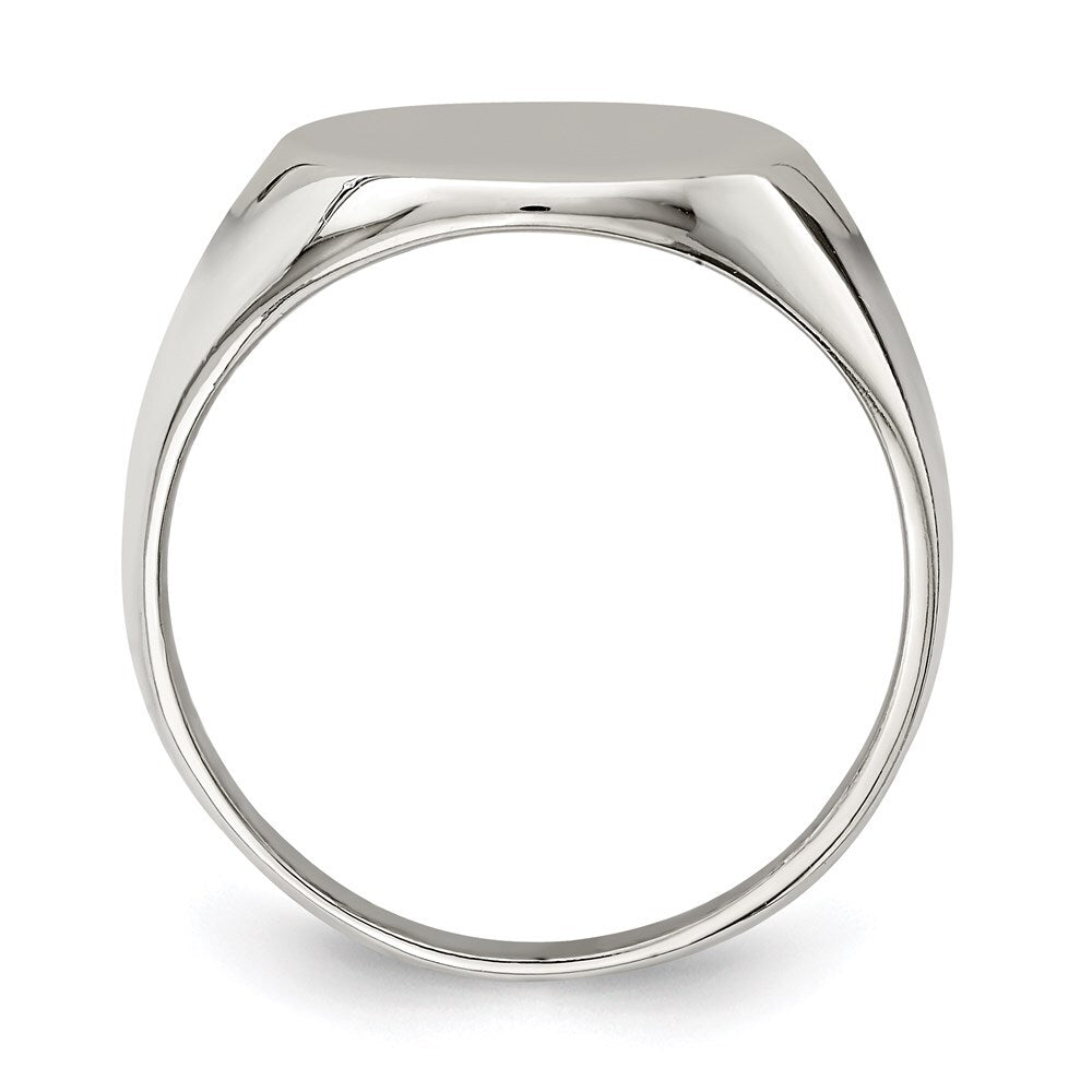 Sterling Silver 17x13mm Closed Back Signet Ring Size 9