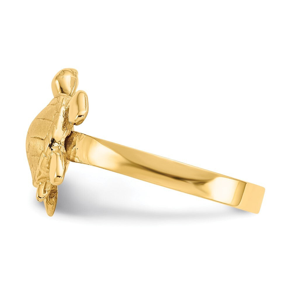 14K Yellow Gold Gold Polished / Textured Sea Turtle Ring