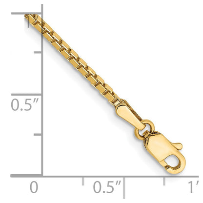 14k Yellow Gold 7 inch 1.5mm Box Bracelet