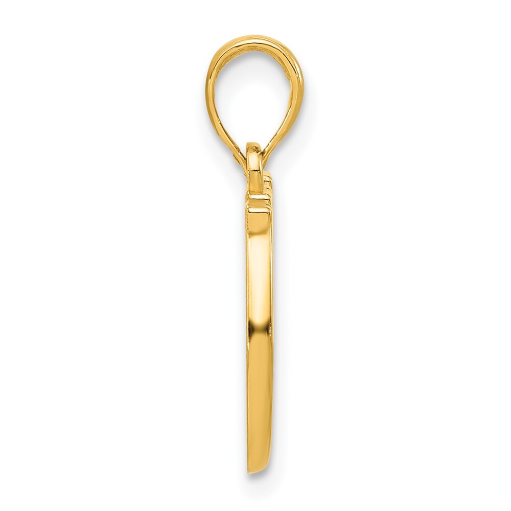 14k Yellow Gold Polished Double Horseshoe Pendant for Women