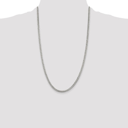 Sterling Silver 3.8mm Pav� Curb Chain