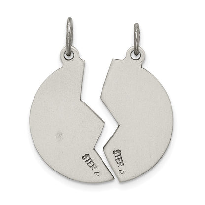 Sterling Silver Satin Antiqued 2-Piece Mizpah Pendant