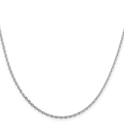 Sterling Silver Rhodium-plated 2mm Beveled Oval Cable Chain