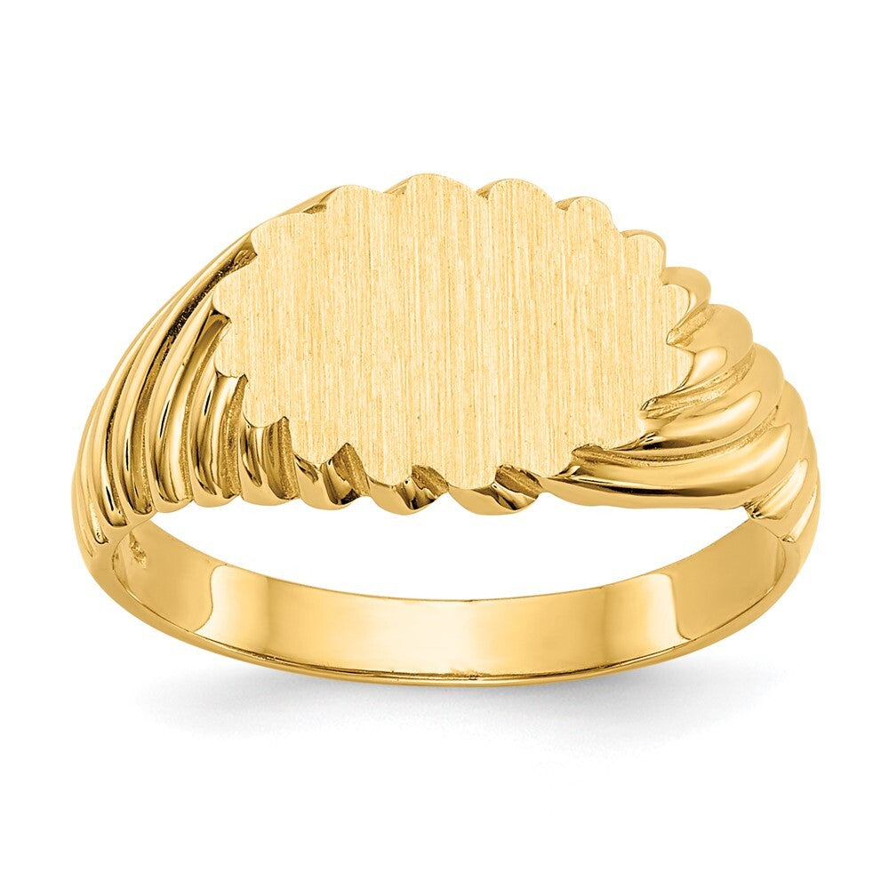 14K Yellow Gold 7.5x10.0mm Open Back Signet Ring