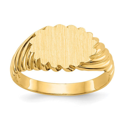 14K Yellow Gold 7.5x10.0mm Open Back Signet Ring