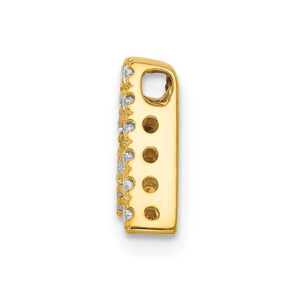 14k Yellow Gold Diamond Letter A Initial Charm Pendant