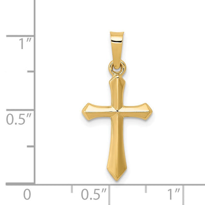 14k Yellow Gold Polished Cross Pendant for Women